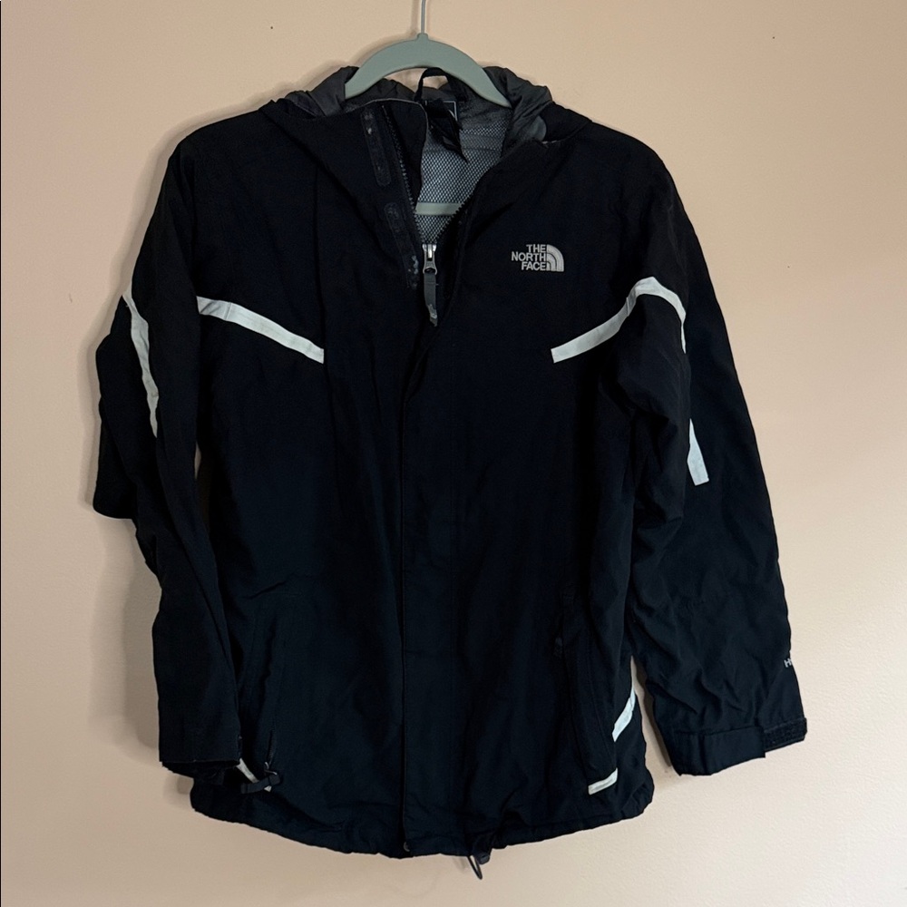The North Face Black Raincoat with White Accents